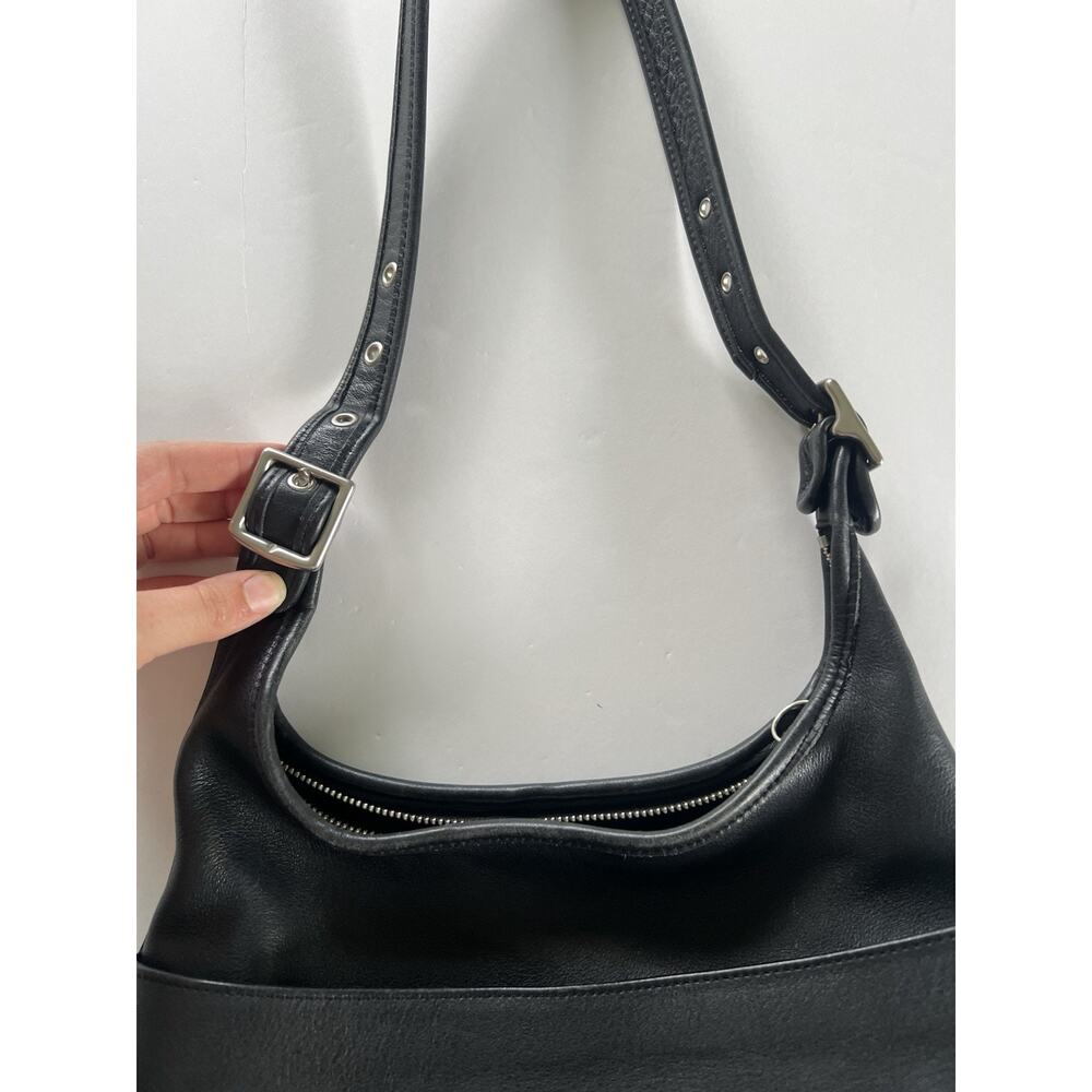 COACH Vintage Legacy Hobo 9058 Black Leather Shoulder Bag Silver Nickel USA Y2K - Picture 10 of 15